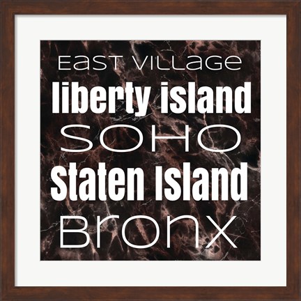 Framed New York Boroughs I Print