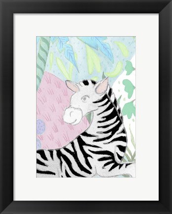 Framed Zebra in the Tropics Print