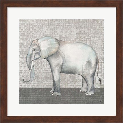 Framed Introspective Elephant Print