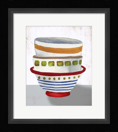 Framed Stacked Bowls II Print