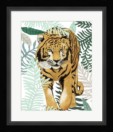 Framed Jungle Tiger I Print
