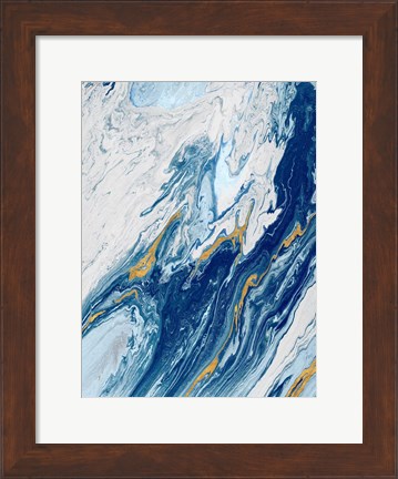 Framed Beach Blue Waves Print