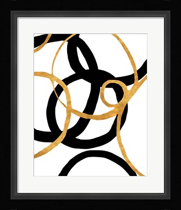Framed Black and Gold Stroke II Print