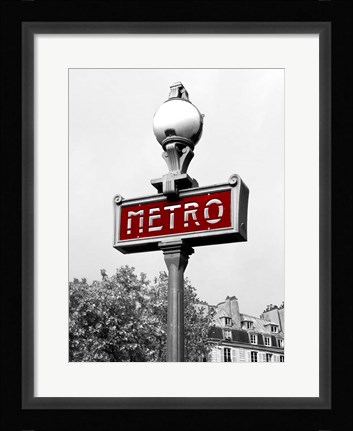 Framed Metro in Paris (Red) Print
