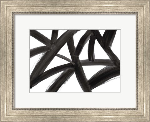 Framed Black Roads Abstract Print