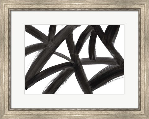 Framed Black Roads Abstract Print