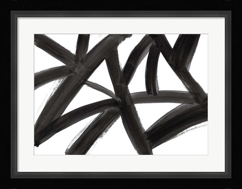 Framed Black Roads Abstract Print