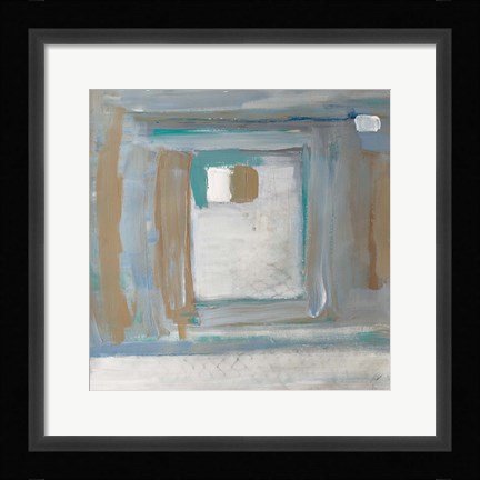 Framed Grey Squares II Print