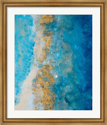 Framed Coastline Vertical Abstract I Print