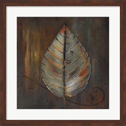 Framed New Leaf VI (brown) Print