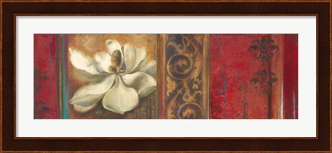Framed Red Eclecticism with Magnolia Print