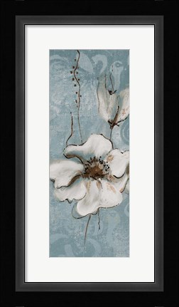 Framed Poppies on Blue II Print