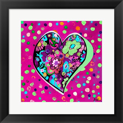 Framed Neon Hearts of Love II Print