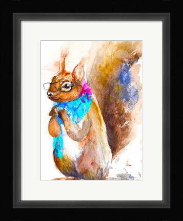 Framed Hipster Squirrel Print
