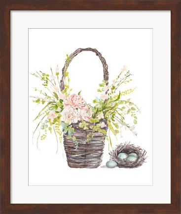 Framed Spring Flower Basket Print
