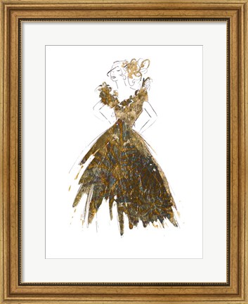 Framed Fashion in Gold I Print