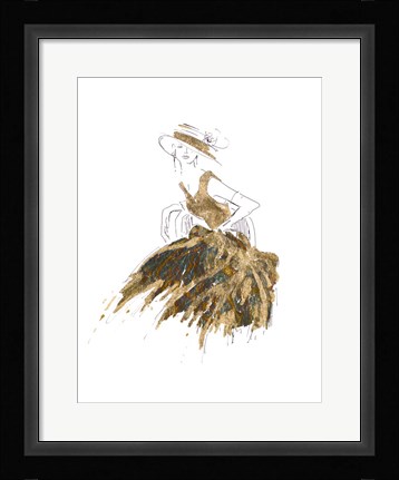 Framed Fashion in Gold II Print