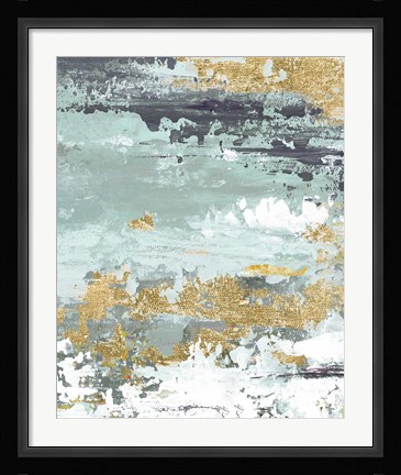Framed Gold Magic Vertica Abstract I Print
