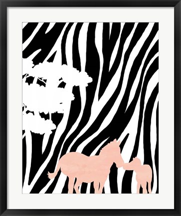Framed Modern Zebra&#39;s Print