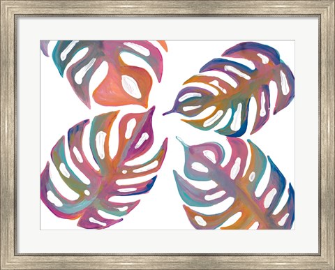 Framed Colorful Palm Leaves I Print