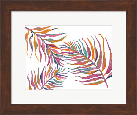 Framed Colorful Palm Leaves II Print