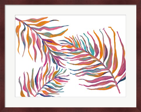 Framed Colorful Palm Leaves II Print