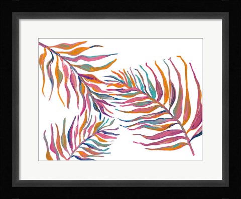 Framed Colorful Palm Leaves II Print