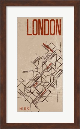 Framed London Grid Panel Print