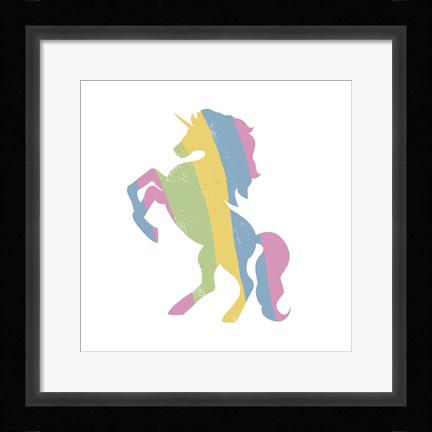 Framed Multicolor Unicorn Print