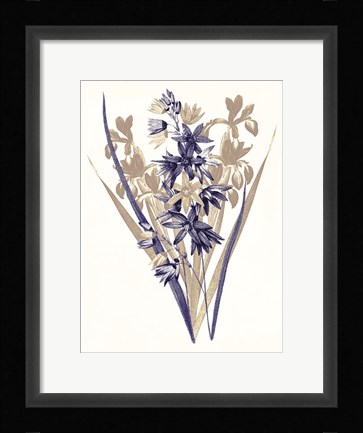 Framed Indigo Flowers Three Print