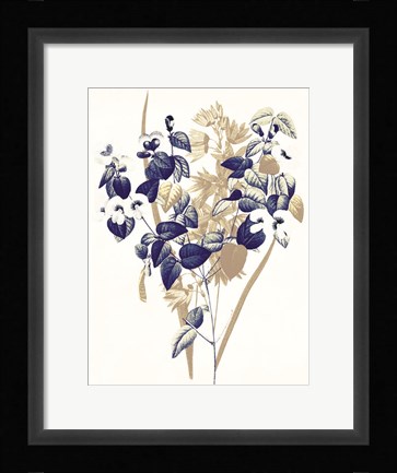 Framed Indigo Flowers Four Print