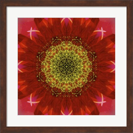 Framed Colorful Kaleidoscope 7 Print