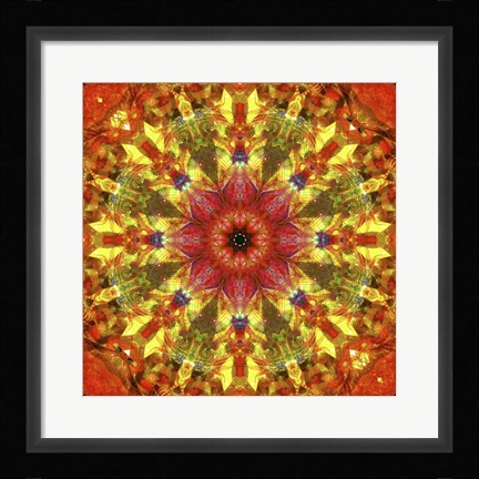 Framed Colorful Kaleidoscope 9 Print