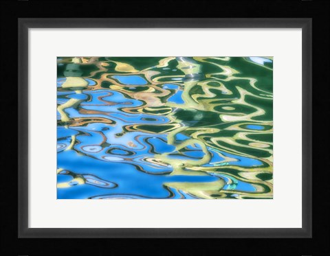 Framed Painterly Reflection in Water Print