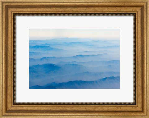 Framed Aerial View of Mountain, South Asia Print