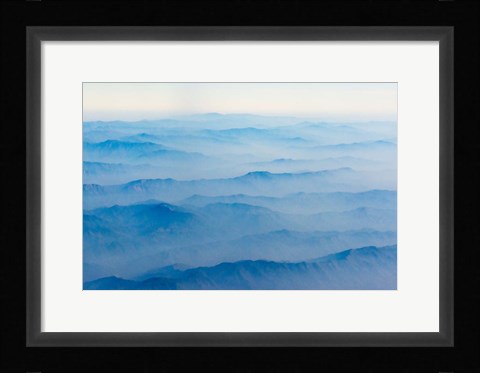 Framed Aerial View of Mountain, South Asia Print