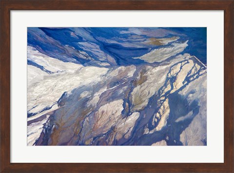 Framed Aerial view of Highland Lakes on Atacama Desert, Chile Print