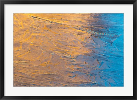 Framed Abstract Design Reflected in an Ice Covered Pool Print