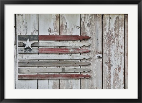 Framed American Flag in Benge Print