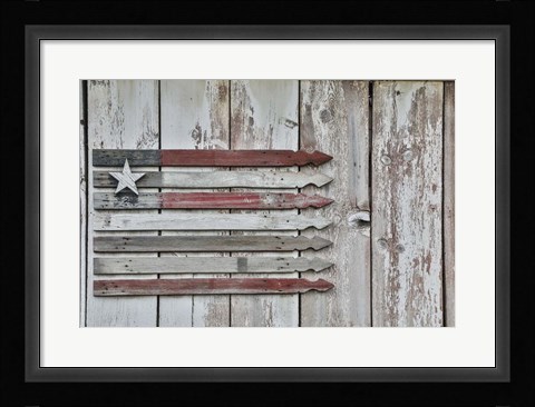 Framed American Flag in Benge Print