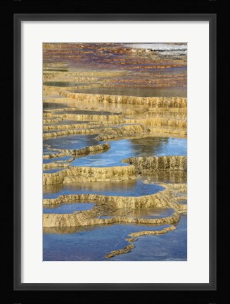 Framed Mineral Deposit Formation, Yellowstone National Park Print