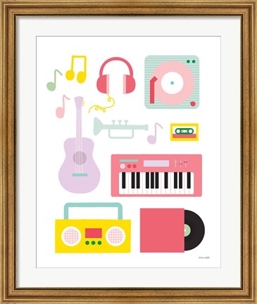 Framed Lets Listen to Music I Print