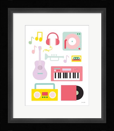 Framed Lets Listen to Music I Print
