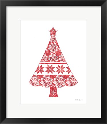 Framed Nordic Holiday Christmas Tree Print