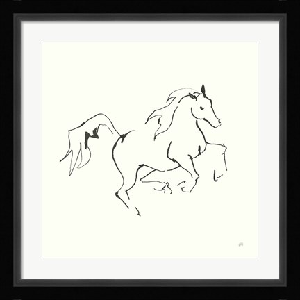 Framed Line Horse V Print