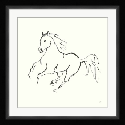 Framed Line Horse III Print