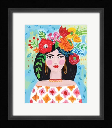Framed Boho Girl II Print