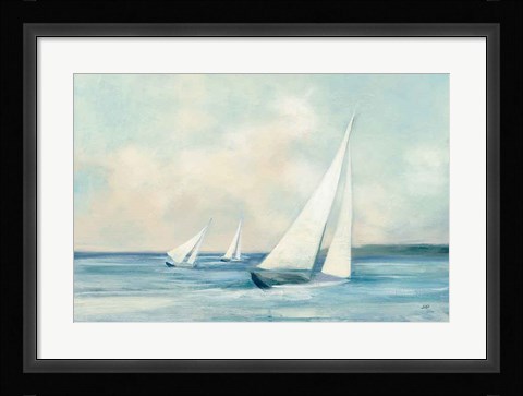 Framed Sailboats at Sunrise Print
