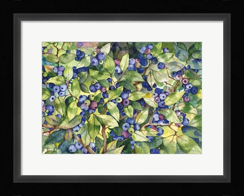 Framed Blueberries Print
