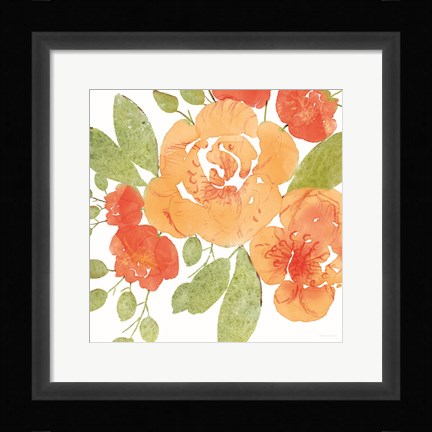 Framed Peachy Floral II Print
